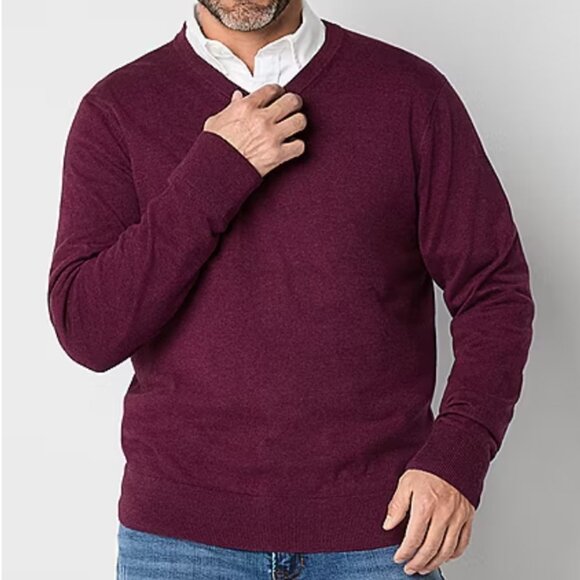 St Johns Bay V-Neck Pullover Long Sleeve Sweater - Picture 1 of 6